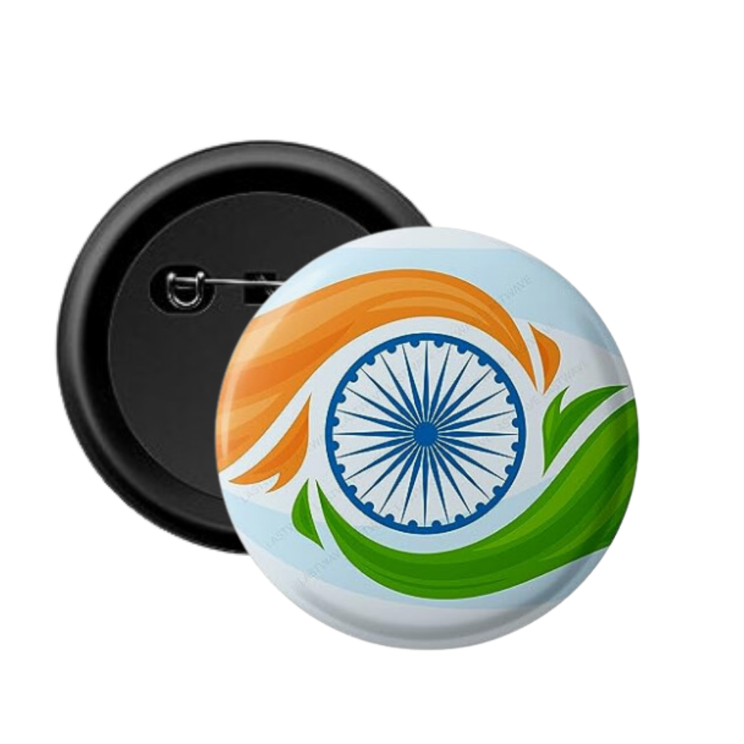 Wave Indian Flag Pin Up Round Badges MARINERSKART