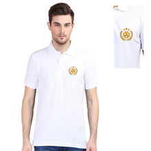 Load image into Gallery viewer, Merchant Navy Ship Propeller Logo Embroidered Cotton Polo Neck T-shirt