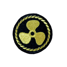 Load image into Gallery viewer, Ship Propeller Logo Zari Embroidery Patch