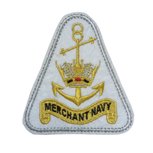 Load image into Gallery viewer, Merchant Navy Anchor Logo Zari Embroidery Patch for Sailors