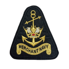 Load image into Gallery viewer, Merchant Navy Anchor Logo Zari Embroidery Patch for Sailors