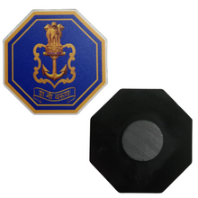Load image into Gallery viewer, Indian Navy Insignia MDF Fridge Magnet 2.5 Inches x 2.5 Inches