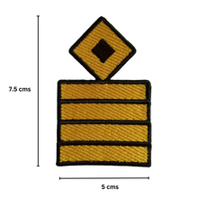 Load image into Gallery viewer, Merchant Navy Captain Rank Insignia, Gold Stripes Embroidered Patch, Iron On Badge
