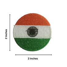 Load image into Gallery viewer, Round Indian Tri-Colour Flag Stitch On Embroidery Patch
