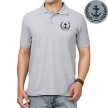 Load image into Gallery viewer, Merchant Navy Anchor Logo Embroidered Cotton Polo Neck T-shirt