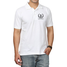 Load image into Gallery viewer, Merchant Navy Cotton Polo Neck T-shirt for Fourth Engineer Anchor with Leaf Logo - Embroidered