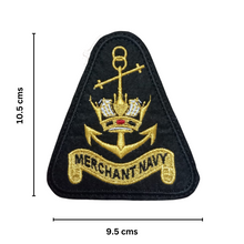 Load image into Gallery viewer, Merchant Navy Anchor Logo Zari Embroidery Patch for Sailors