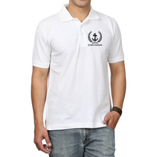 Load image into Gallery viewer, Merchant Navy Cotton Polo Neck T-shirt for Second Engineer Anchor with Leaf Logo - Embroidered