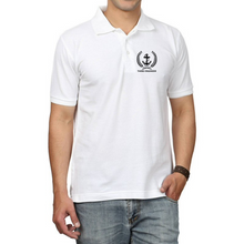 Load image into Gallery viewer, Merchant Navy Cotton Polo Neck T-shirt for Third Engineer Anchor with Leaf Logo - Embroidered