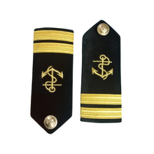 Load image into Gallery viewer, Professional Hard Epaulettes with Anchor Embroidery for Merchant Navy Deck Officers