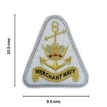 Load image into Gallery viewer, Merchant Navy Anchor Logo Zari Embroidery Patch for Sailors