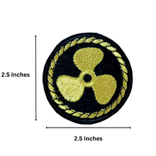 Load image into Gallery viewer, Ship Propeller Logo Zari Embroidery Patch