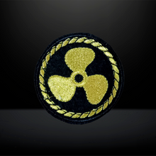 Load image into Gallery viewer, Ship Propeller Logo Zari Embroidery Patch