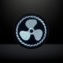 Load image into Gallery viewer, Ship Propeller Logo Zari Embroidery Patch
