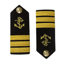 Load image into Gallery viewer, Professional Hard Epaulettes with Anchor Embroidery for Merchant Navy Deck Officers
