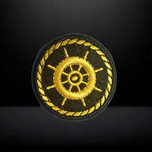 Load image into Gallery viewer, Ship Helm Wheel Logo Zari Embroidery Patch