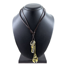 Load image into Gallery viewer, Adjustable Wrench Cross Vintage Dog Tag Oxidised Leather Pendant Chain