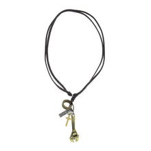 Load image into Gallery viewer, Adjustable Wrench Cross Vintage Dog Tag Oxidised Leather Pendant Chain