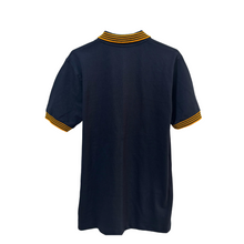 Load image into Gallery viewer, Merchant Navy Cotton Polo Neck T-shirt for Captain with 4 Yellow Stripes on Collar & Cuff