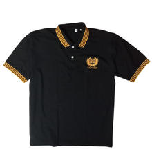 Load image into Gallery viewer, Merchant Navy Cotton Polo Neck T-shirt for Captain with 4 Yellow Stripes on Collar & Cuff