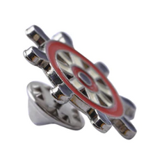 Load image into Gallery viewer, Merchant Navy Ship Steering Helm Wheel Lapel Pin Collar Enamel Brooch