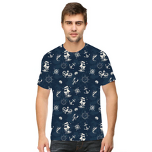 Load image into Gallery viewer, Merchant Navy Nautical Themed All Over Print Spun Polyester Tshirt for Sailors - Dark Blue