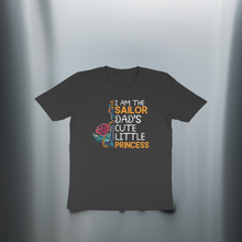 Load image into Gallery viewer, I am sailor dad's cute little princess - Kids unisex half sleeve round neck T-shirt