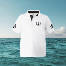 Load image into Gallery viewer, Merchant Navy Embroidered Drifit-Polyster Polo Neck T-shirt for Chief Officer/Mate-Anchor Logo on Left Chest & Eppaulets Logo on Sleeves