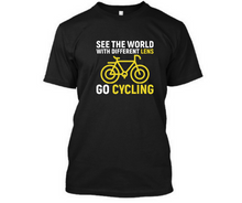 Load image into Gallery viewer, See the world with different lens go cycling - Men's Half sleeve round neck T-Shirt