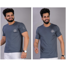 Load image into Gallery viewer, Reflector Marine Logo Half Sleeve Round Neck T-shirt- Kcots Mcool fabric