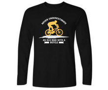 Load image into Gallery viewer, Never underestimate an old man with a cycle - Men's full sleeve round neck T-shirt