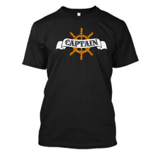 Load image into Gallery viewer, Captain (Typo with Wheel) - Men's Half Sleeve Round Neck T-shirt