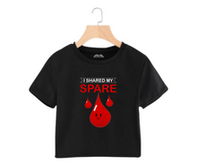 Load image into Gallery viewer, I shared my spare blood - Women's Crop Top