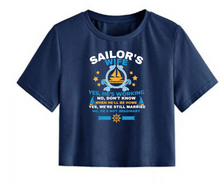 Load image into Gallery viewer, Sailors wife's Statement (blue) - Women's Crop Top