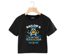 Load image into Gallery viewer, Sailors wife's Statement (blue) - Women's Crop Top