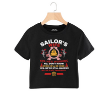 Load image into Gallery viewer, Sailors wife's statement (red) - Women's Crop Top