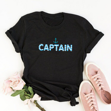 Load image into Gallery viewer, Captain (Waviform Typo) - Women's Half Sleeve Round Neck T-shirt