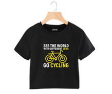 Load image into Gallery viewer, See the world with different lens go cycling - Women's Crop Top