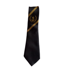 Load image into Gallery viewer, Merchant Navy Anchor with Leaf Jacquard Woven Formal Unisex Black Necktie for Sailors