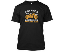 Load image into Gallery viewer, Four wheels move the body two wheels move the soul - Men's Half sleeve round neck T-Shirt