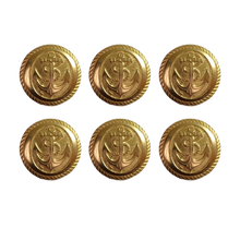 Load image into Gallery viewer, Metal Coat Buttons with Anchor Logo - Dia 18 mm