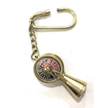 Load image into Gallery viewer, Nautical Vintage Brass Telegraph Key Chain with Carabiner Hook