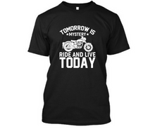 Load image into Gallery viewer, Tomorrow is mystery ride and live today - Men's Half sleeve round neck T-Shirt
