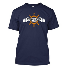 Load image into Gallery viewer, Captain (Typo with Wheel) - Men's Half Sleeve Round Neck T-shirt