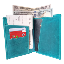 Load image into Gallery viewer, Classic Veg Tanned Hunter Leather Passport / CDC / COC Travel Wallet