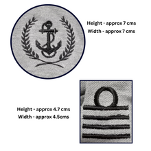 Load image into Gallery viewer, PUMA Brand Merchant Navy Captain Eppaullets and Anchor Logo Embroidered Polo Neck T-shirt - Grey