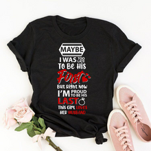 Load image into Gallery viewer, This Girl Loves Her Husband - Women's Half sleeve round neck T-shirt