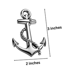 Load image into Gallery viewer, Silver Roped Anchor 3D Silver Car/Bike Sticker