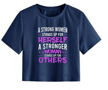 Load image into Gallery viewer, Stronger woman stands up for others - Women's Crop Top