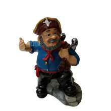 Load image into Gallery viewer, Blue Shirt Pirate Wine Glass Holder - PolyResin Material